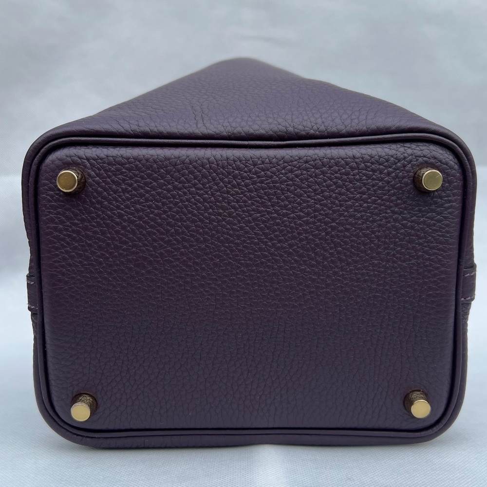 Hermes Plum Leather Picotin Tote with Gold Hardware - Picture 10 of 14